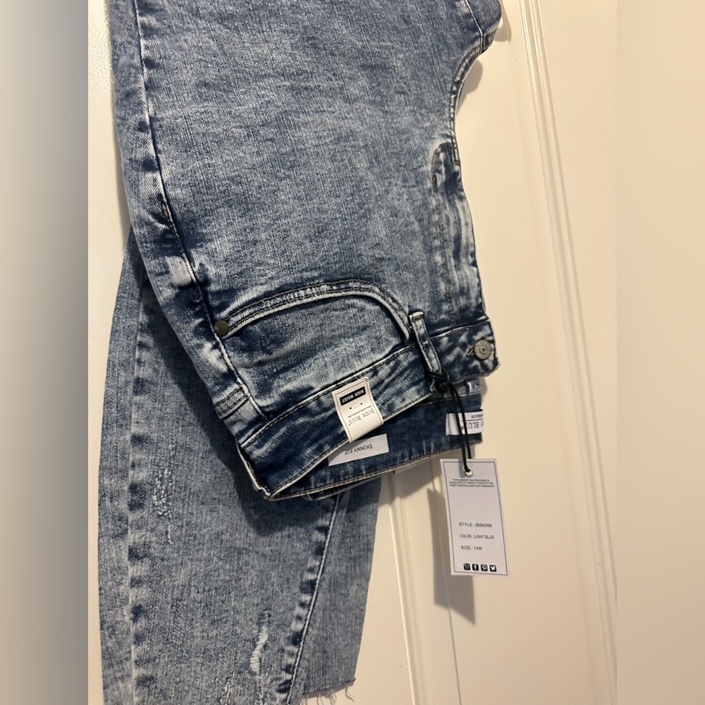 Judy Blue NEW 14W Skinny Fit High Waist Women's Distressed Stretch Jeans